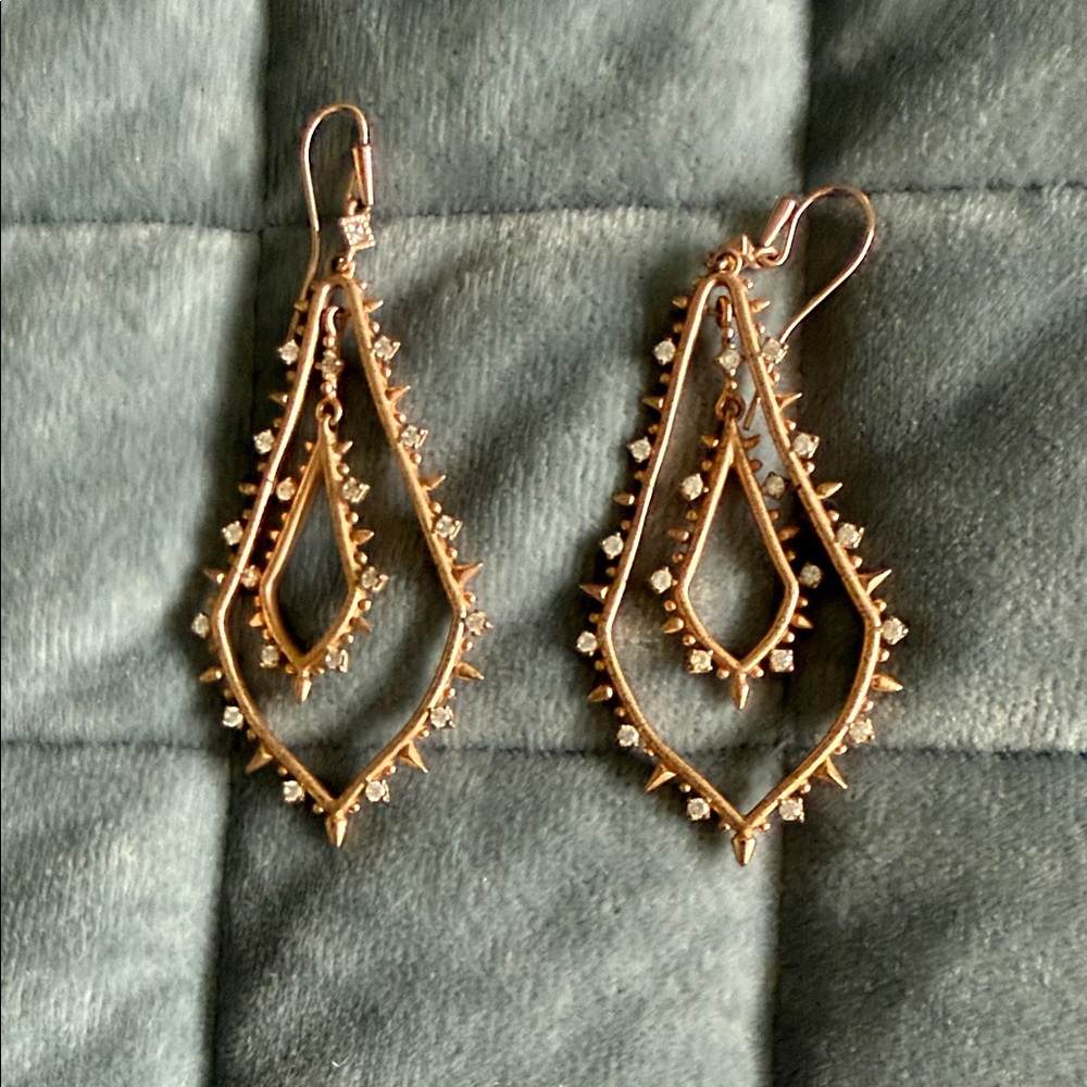 Kendra Scott Gold and Silver Teardrop Earrings